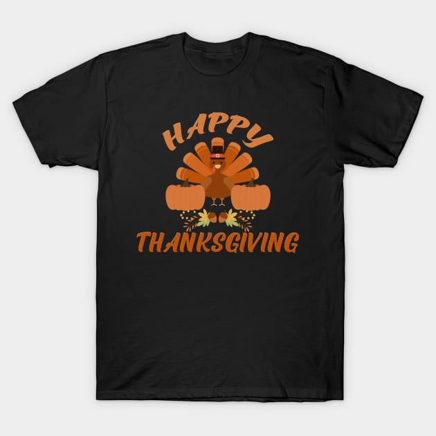 Thanksgiving Day gift turkey happy eat food T-Shirt by Flipodesigner